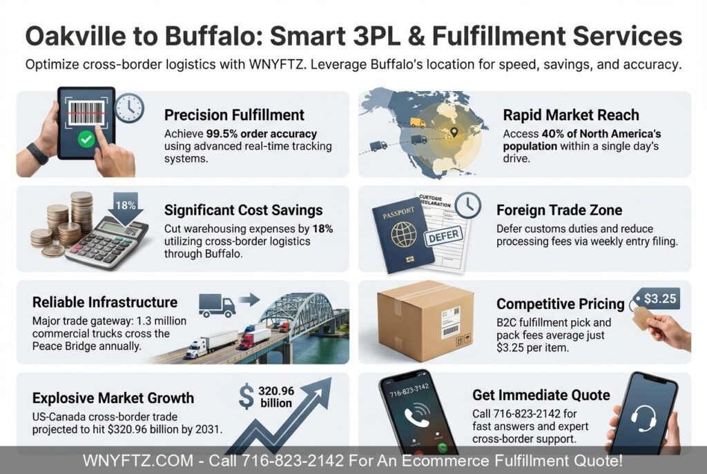 Ecommerce Fulfillment & 3PL Services For OAKVILLE, ONT - Call 716-823-2142