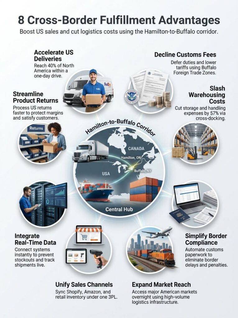 8 Advantages of Cross Border Ecommerce Fulfillment Between HAMILTON ONT And Buffalo NY