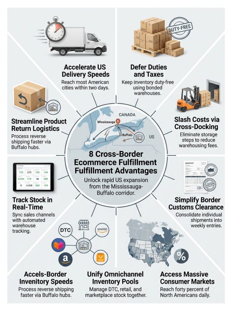 8 Advantages of Cross Border Ecommerce Fulfillment Between MISSISSAUGA ONT And Buffalo NY - Call 716-823-2142