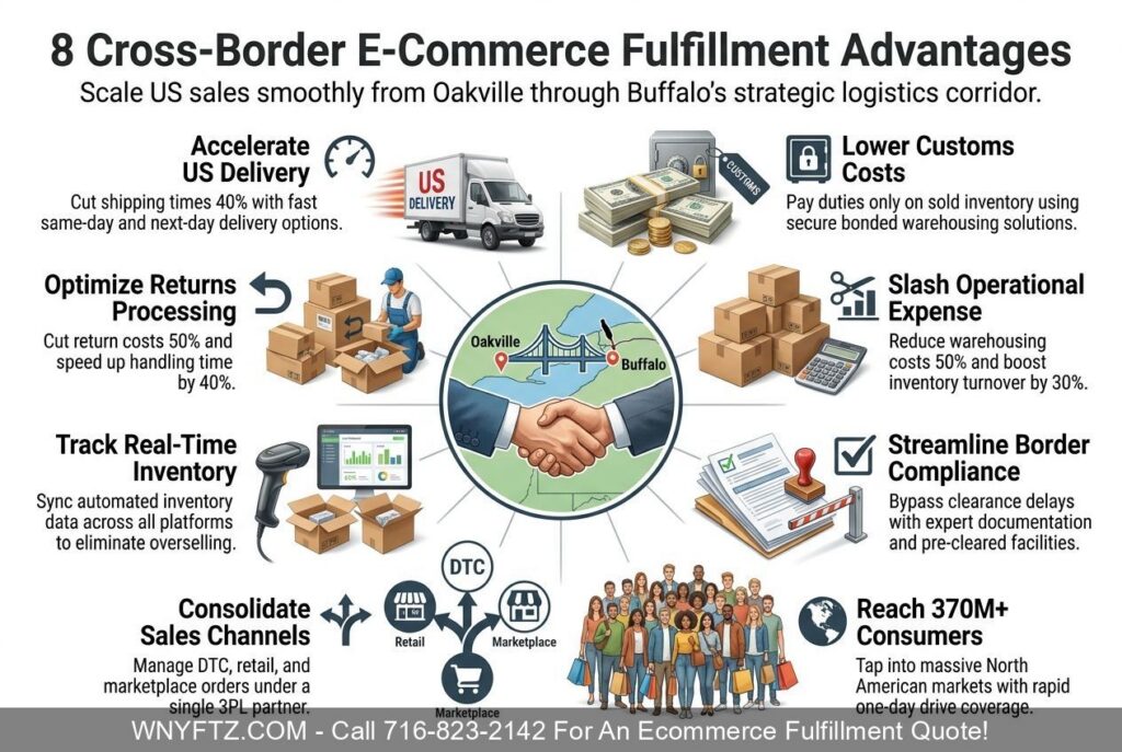 8 Advantages of Cross Border Ecommerce Fulfillment Between OAKVILLE ONT And Buffalo NY