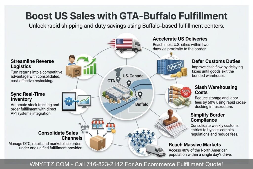8 Advantages of Cross Border Ecommerce Fulfillment Between The Greater Toronto Area ONT And Buffalo NY - Call 716-823-2142